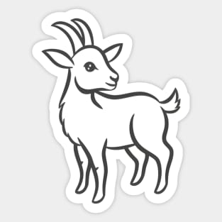 Chic Goat Outline Sticker: Minimalist Wildlife Art Sticker